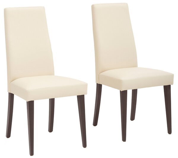 Set 2 scaune Mary bej piele ecologica 47/58,5/94 cm