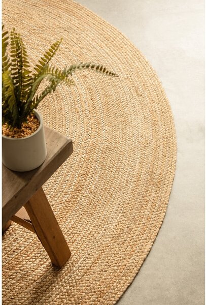 Covor în culoare naturală reversibil rotund din iută ø 140 cm Braided – Hanse Home