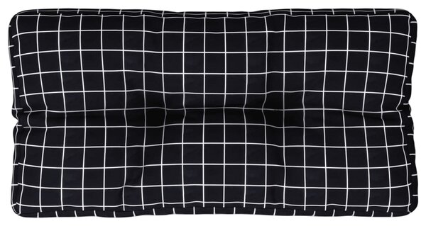 Pernă de paleți, negru, 70x40x12 cm, textil, model carouri