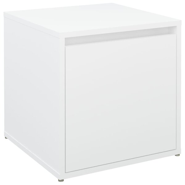 Cutie cu sertar, alb, 40,5x40x40 cm, lemn compozit