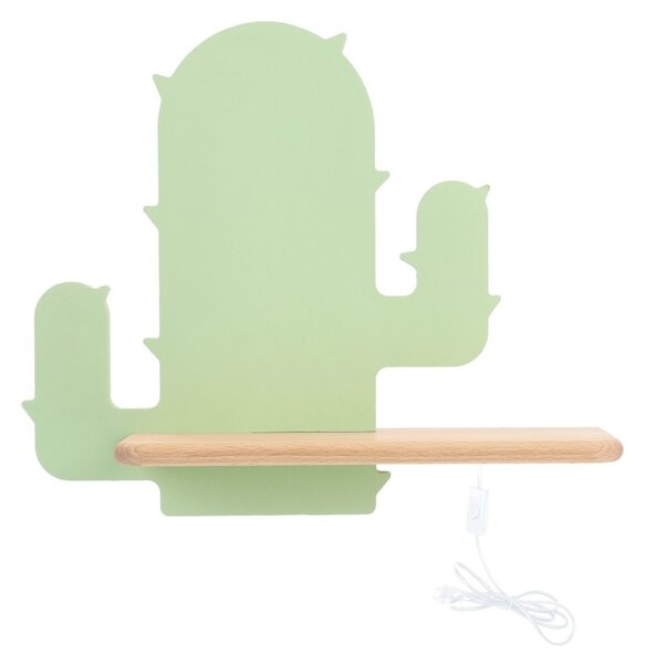 Aplică LED cu raft pentru copii CACTUS LED/4W/230V verde/lemn