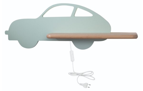 Aplică LED cu raft pentru copii CAR LED/5W/230V verde/lemn