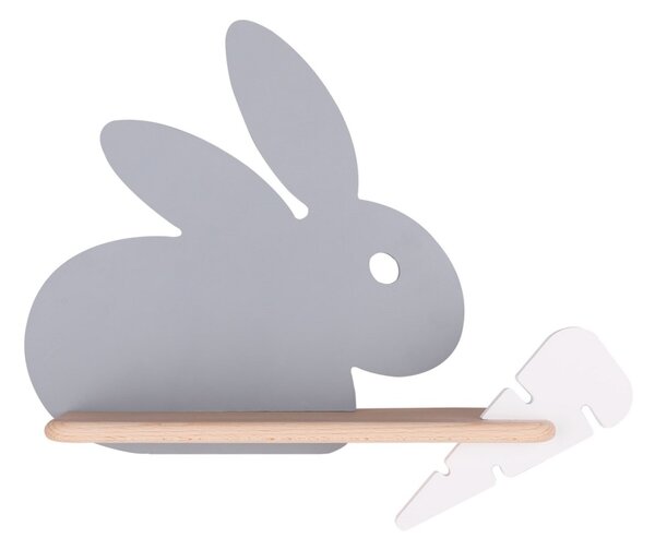 Aplică LED cu raft pentru copii RABBIT LED/4W/230V gri/alb/lemn