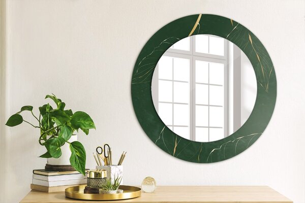 Oglindomat.ro Oglinda cu decor rotunda Oglinda cu decor rotunda Frunze de aur delicate lsdo-00202