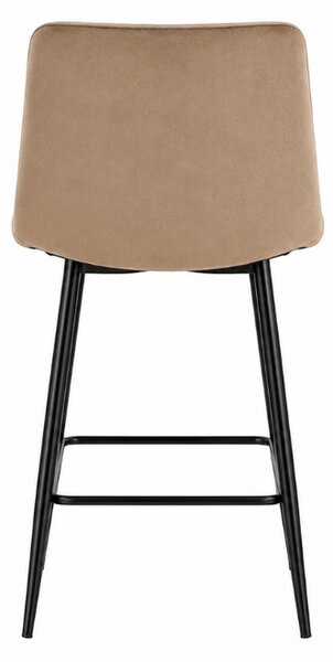 Scaun de bar cu picioare negre ARCETO VELVET, maro