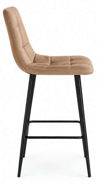 Scaun de bar cu picioare negre ARCETO VELVET, maro