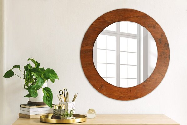 Oglindomat.ro Oglinda cu decor rotunda Oglinda cu decor rotunda Lemn natural lsdo-00206
