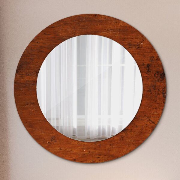Oglindomat.ro Oglinda cu decor rotunda Oglinda cu decor rotunda Lemn natural lsdo-00206