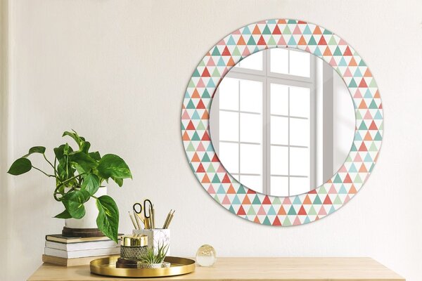 Oglindomat.ro Oglinda rotunda rama cu imprimeu Oglinda rotunda rama cu imprimeu Model geometric lsdo-00208