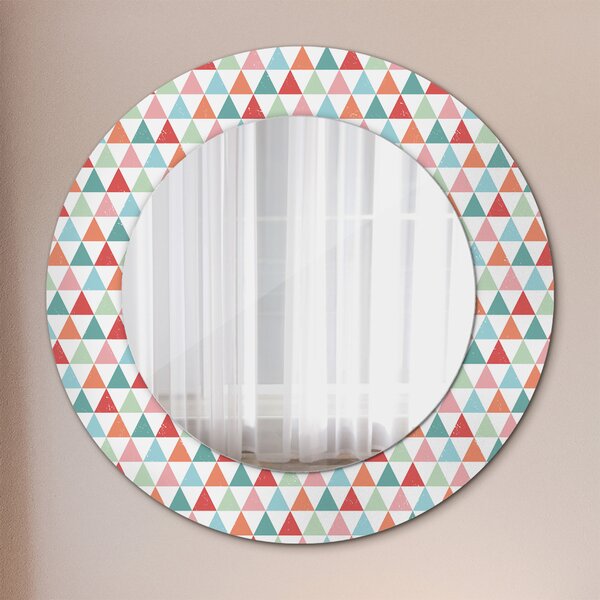 Oglindomat.ro Oglinda rotunda rama cu imprimeu Oglinda rotunda rama cu imprimeu Model geometric lsdo-00208