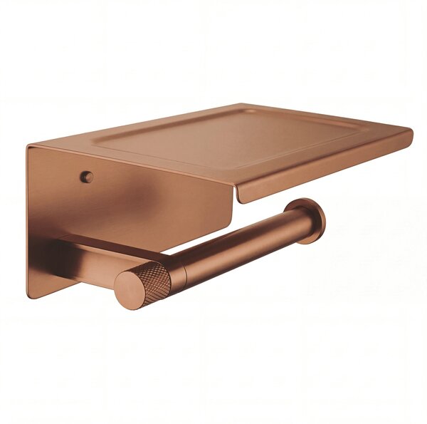 Suport pentru hârtie igienică cu poliță 39105A ORI Brush Copper