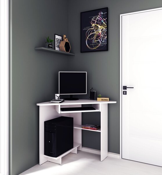 Birou pe Colt SU15 Ro, 76x76x75 cm, Alb