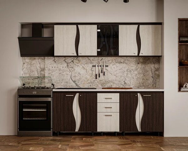 Bucatarie CIP3S - C1 Wenge + Alb Hacienda