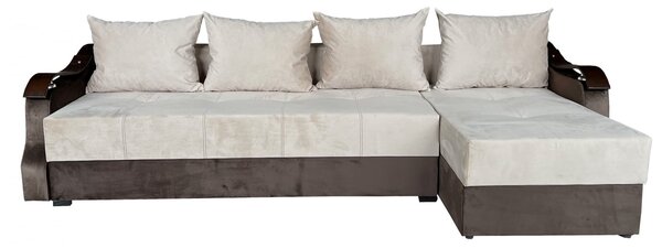 Coltar Extensibil Dana, 300X145X70 cm, Maro, Crem