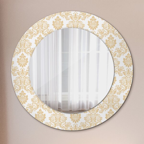 Oglindomat.ro Oglinda rotunda imprimata Oglinda rotunda imprimata Damask baroc lsdo-00221