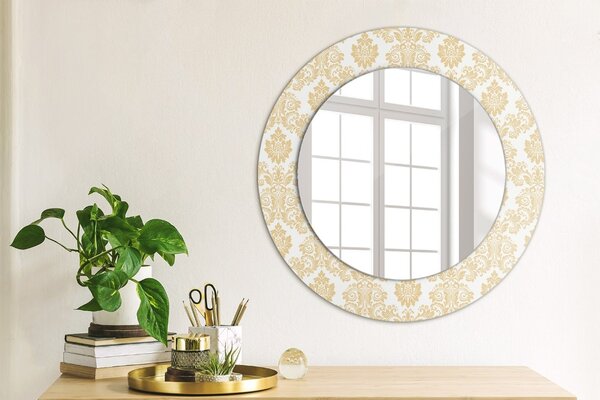 Oglindomat.ro Oglinda rotunda imprimata Oglinda rotunda imprimata Damask baroc lsdo-00221