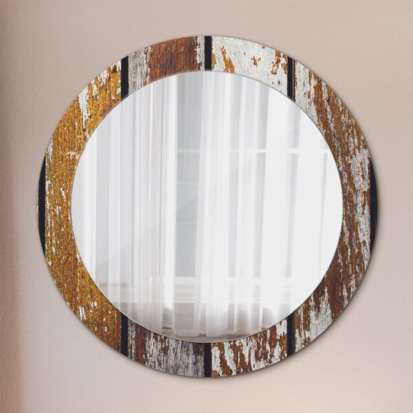 Decor oglinda rotunda Lemn întunecat vintage fi 70 cm