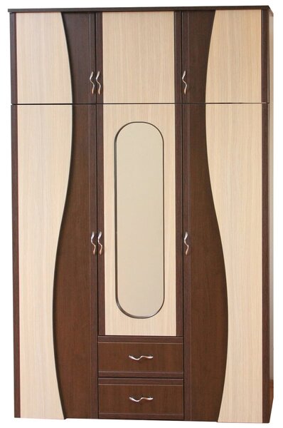 Dulap 3Usi S , 120x50x198 cm Wenge+Mesteacan