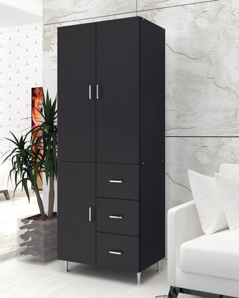 Dulap 3Usi -3S , 70x35x180 cm, Wenge