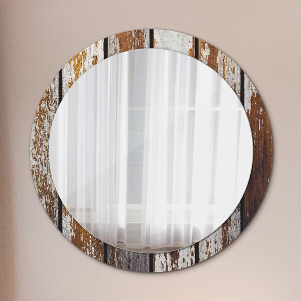 Decor oglinda rotunda Lemn întunecat vintage fi 90 cm