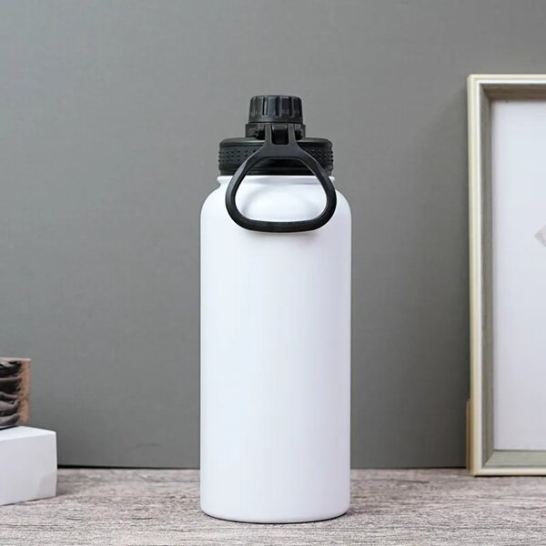 Termos din oțel inoxidabil cu capac etanș pentru băuturi reci și calde - 950 ml - Alb