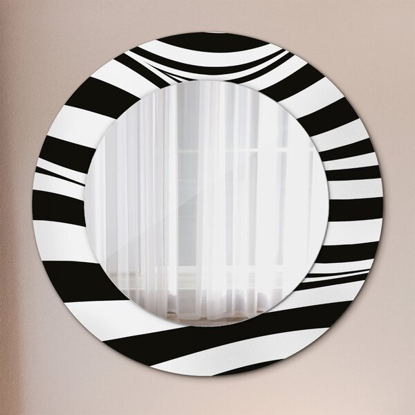 Oglindomat.ro Oglinda cu decor rotunda Oglinda cu decor rotunda Valul abstract lsdo-00226