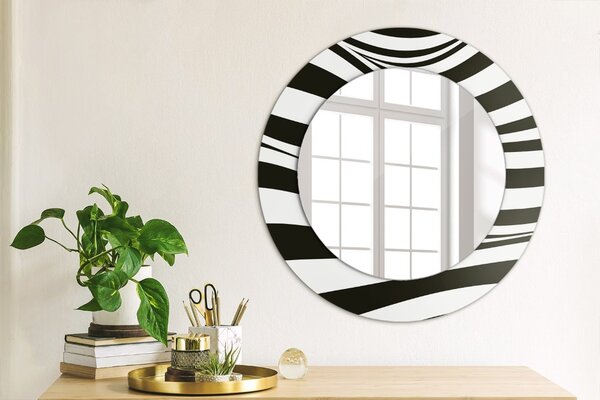 Oglindomat.ro Oglinda cu decor rotunda Oglinda cu decor rotunda Valul abstract lsdo-00226
