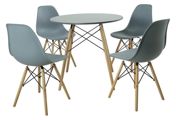Set Masa DA151Grey, 80x75 cm 4 Scaune, 46x55x83 cm, DA232, Grey