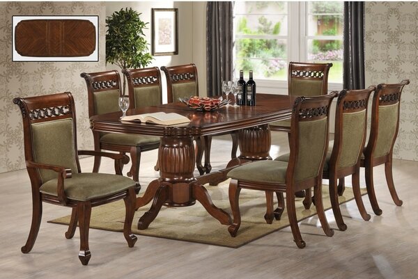 Set masa AC3269T + 8 Scaune, Antique Cherry