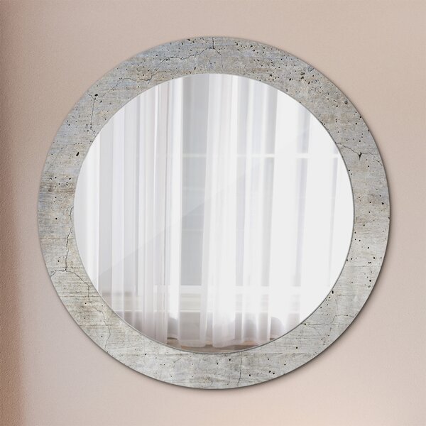 Oglinda rotunda cu rama imprimata Beton gri fi 70 cm