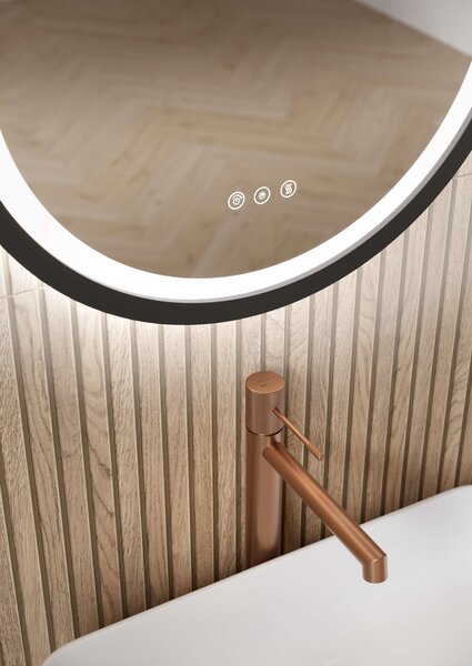 Cersanit Crea II oglindă 50x80 cm oval cu iluminare cu covoraș de încălzire negru S1058–034