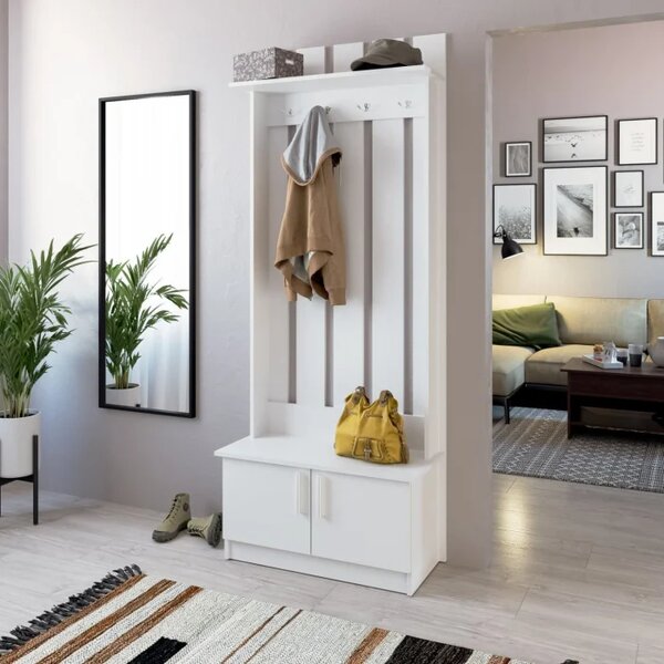Cuier hol Yana Alb Nimfa 80x37x200 cm