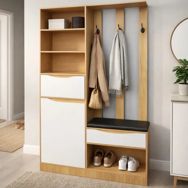 Cuier Luxor Cires Alb 120x30x200 cm
