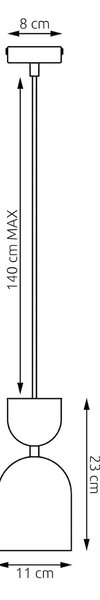 Emibig Gaudi lampă suspendată 1x10 W negru 1737/1B