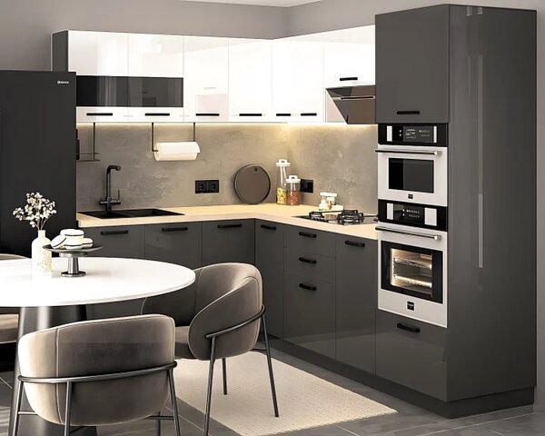 Bucatarie Daria colt V1 Alb Antracit