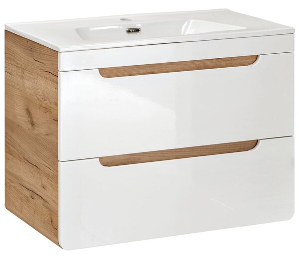 Comad Aruba White dulap 60x46x59 cm sub chiuveta pe perete alb-stejar ARUBAWHITE820-60CMFSC