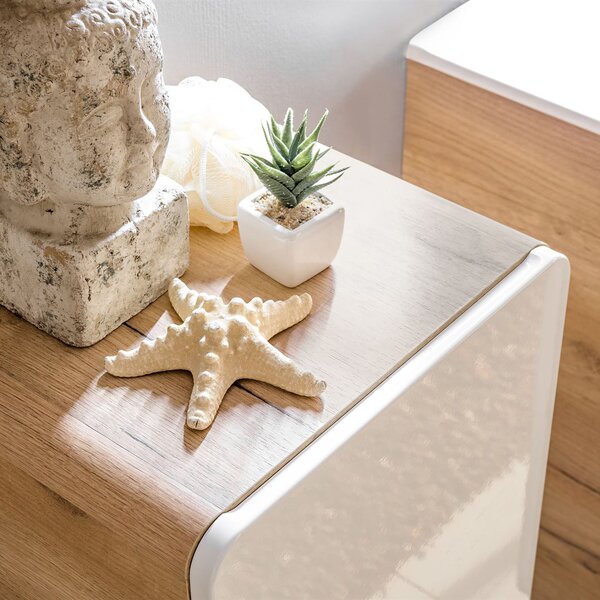Comad Aruba White dulap 35x22x75 cm laterala pe perete alb-stejar ARUBAWHITE830FSC