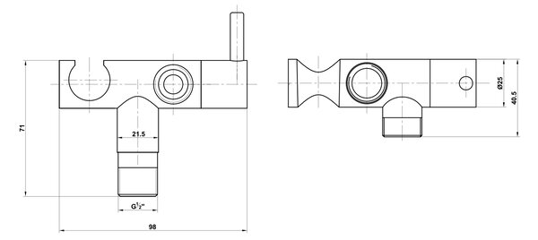 Aqualine Aqualine, Robinet de perete cu duș manual bideu, crom, SK215