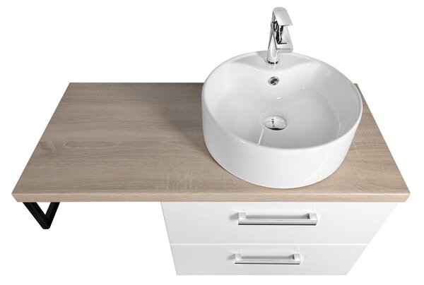 Aqualine Aqualine, VEGA Set mobilier baie, latime 97,5 cm, alb/stejar platina, VG064-02