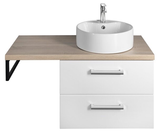 Aqualine Aqualine, VEGA Set mobilier baie, latime 97,5 cm, alb/stejar platina, VG064-02