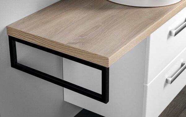 Aqualine Aqualine, VEGA Set mobilier baie, latime 97,5 cm, alb/stejar platina, VG064-02