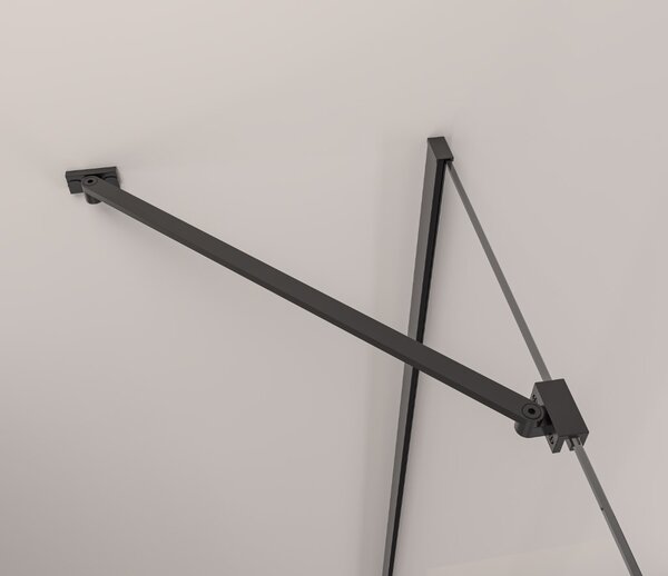 Erga Berlin/Bern, perete solid pentru duș 70x195 cm, sticlă transparentă de 6 mm, profil negru, ERG-V02-BERLIN-G070-BK