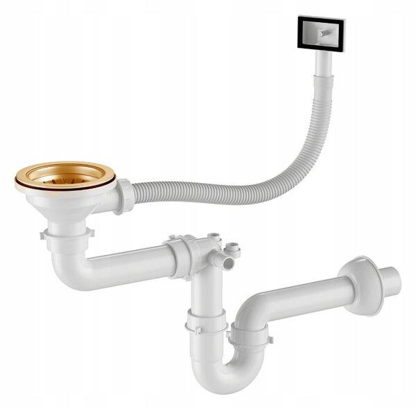 Erga HD, chiuvetă din oțel cu 1 cameră 370x450x210 mm, auriu, ERG-MLS-HD3745G