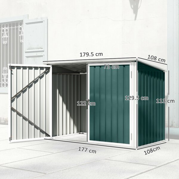 Outsunny căsuță pentru tomberoane, container pentru gunoi, căsuță pentru depozitare | Aosom Romania