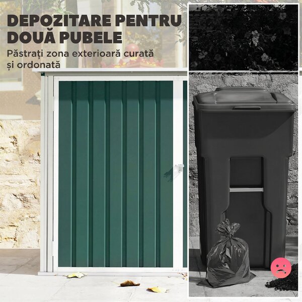 Outsunny căsuță pentru tomberoane, container pentru gunoi, căsuță pentru depozitare | Aosom Romania
