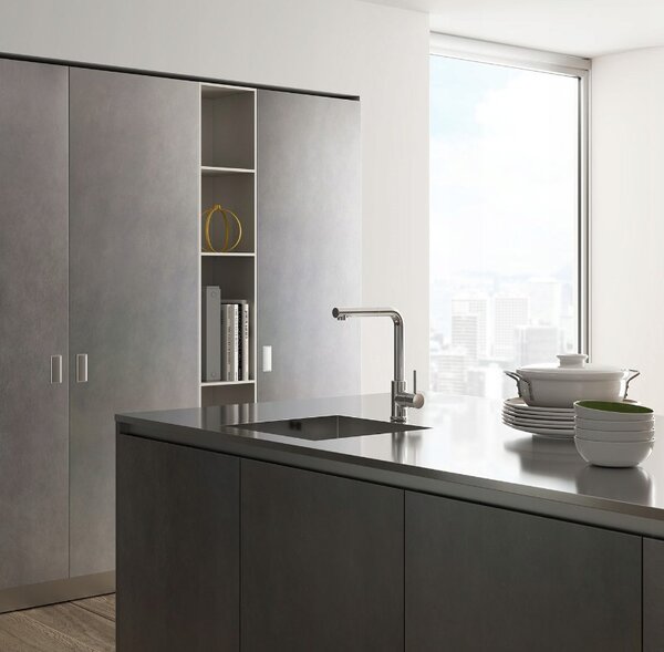 Erga HD, chiuvetă din oțel cu 1 cameră 440x440x210 mm, oțel, ERG-MLS-HD4444