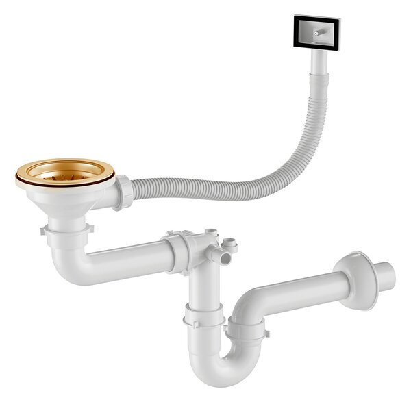 Erga HD, chiuvetă din oțel cu 1 cameră 460x450x210 mm, auriu, ERG-MLS-HD4645G