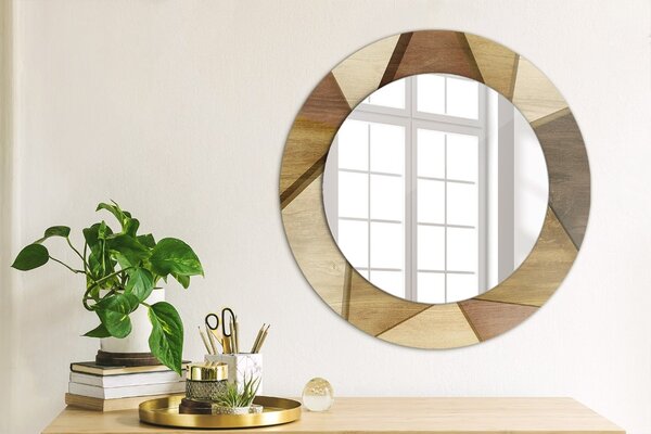 Oglindomat.ro Oglinda cu decor rotunda Oglinda cu decor rotunda Lemn 3d geometric lsdo-00244