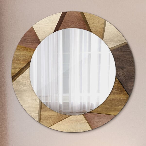 Oglindomat.ro Oglinda cu decor rotunda Oglinda cu decor rotunda Lemn 3d geometric lsdo-00244