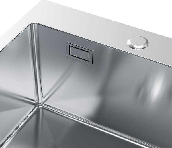 Erga HD, chiuvetă din oțel cu 1 cameră 460x450x210 mm, oțel, ERG-MLS-HD4645